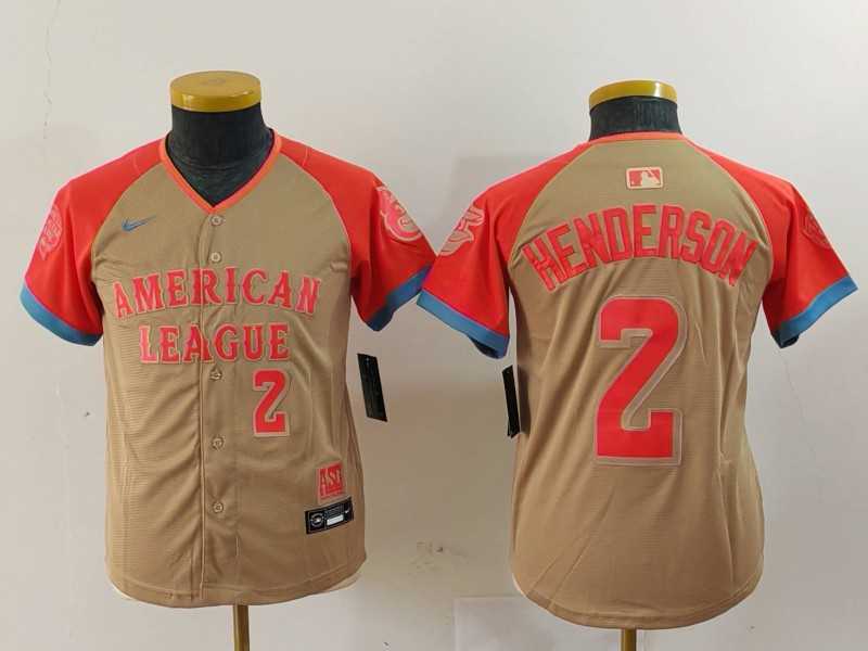 Youth Baltimore Orioles #2 Gunnar Henderson Number Cream 2024 All Star Limited Stitched Jersey->2024 mlb all-star->MLB Jersey